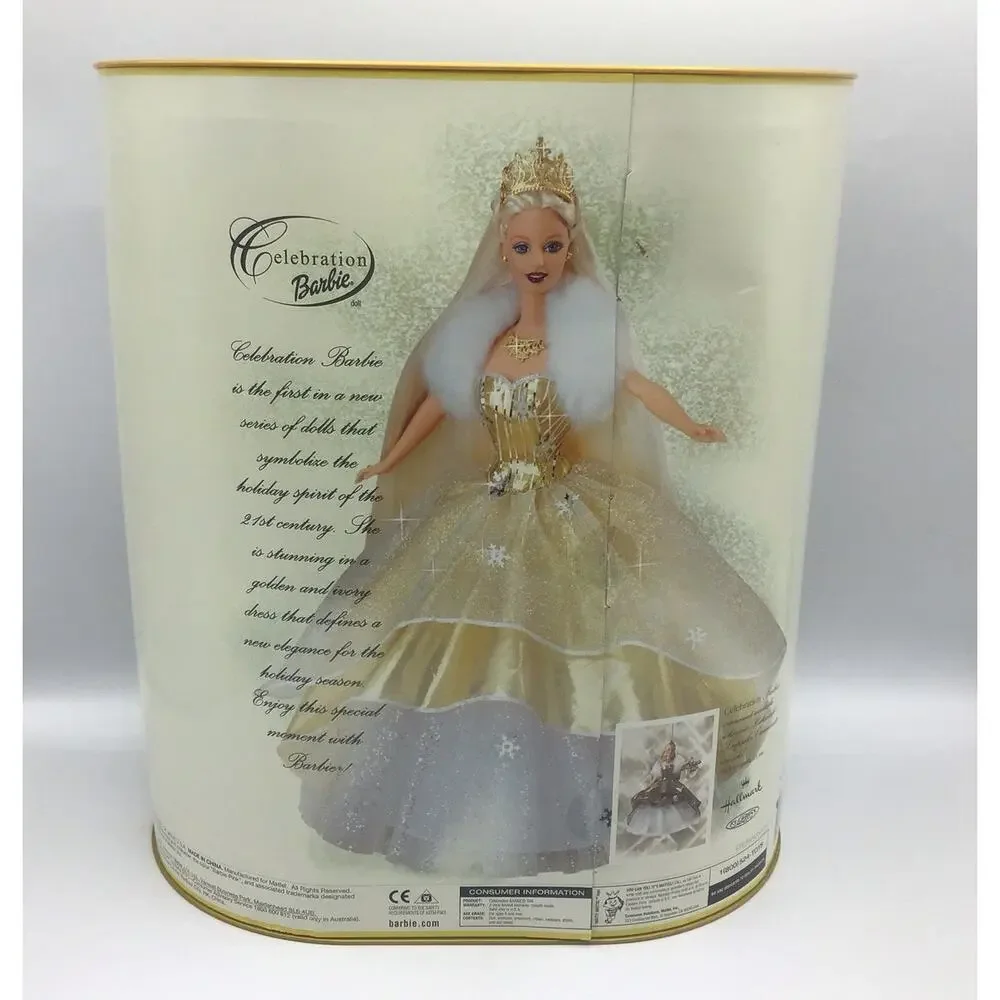 Vtg 2000 Special Edition Celebration Barbie Doll Gold Gown Holiday NRFB 28269